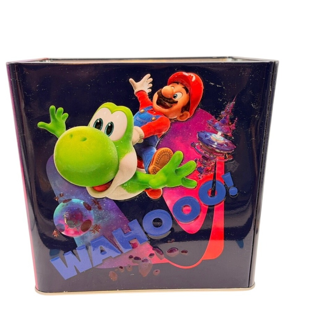 Nintendo Super Mario Galaxy Popcorn Tin Bucket Luigi Peach Collector Movie Kids